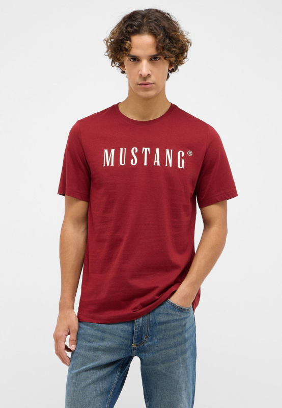 Pánské tričko k.r. MUSTANG červená - XL