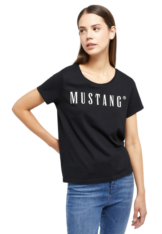 Dámské tričko k.r. MUSTANG Alma černé-XS
