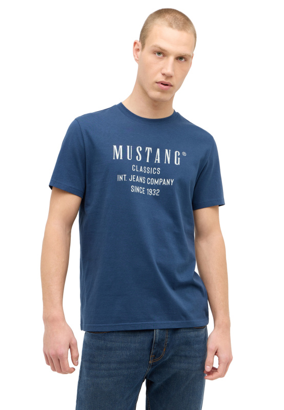 Pánské tričko k.r. MUSTANG modré-L