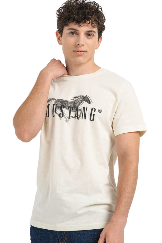 Pánské tričko k.r. MUSTANG béžové-XL