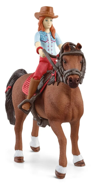 Schleich - Kůň s jezdcem, Zrzka Hannah s pohyblivými klouby