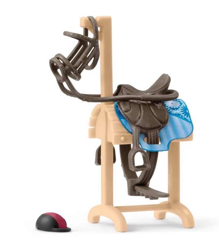 Schleich - Koňský postroj, Sedlo s uzdou a stojanem