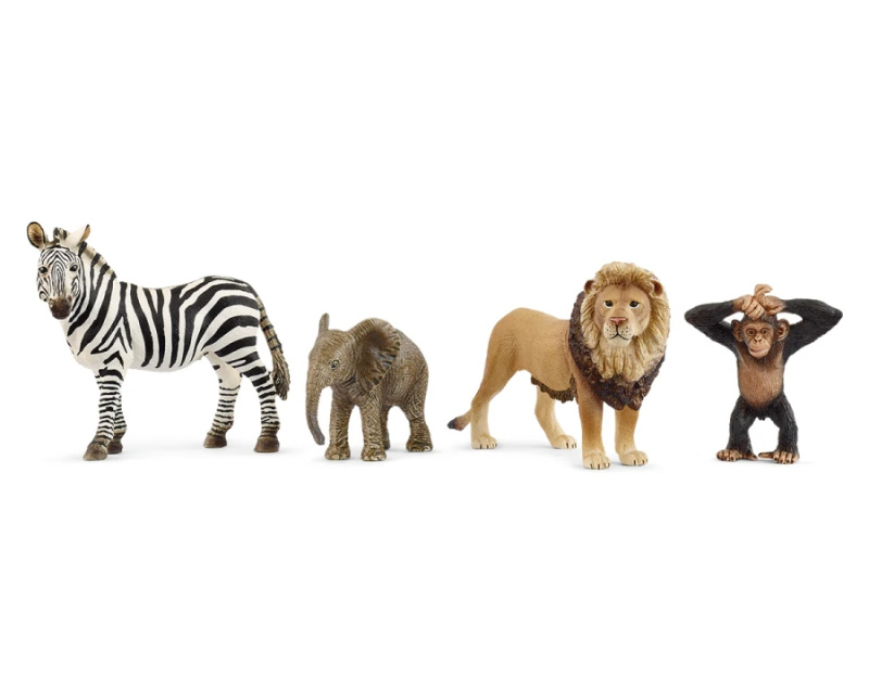 Sada 4 figurek Wild Life Zvířata Afriky
