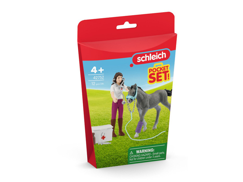 Schleich - Jezdecký klub, Hrací sada Péče o koně s trakénským hříbětem
