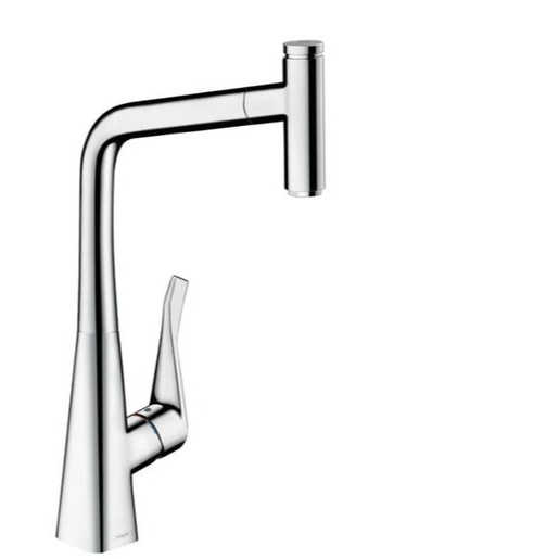 Hansgrohe Metris dřezová baterie s vytahovací sprškou chrom 73 803 000