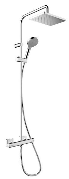 Hansgrohe Vernis Shape sprchový systém na stěnu s termostatickou baterií chrom 26 097 000