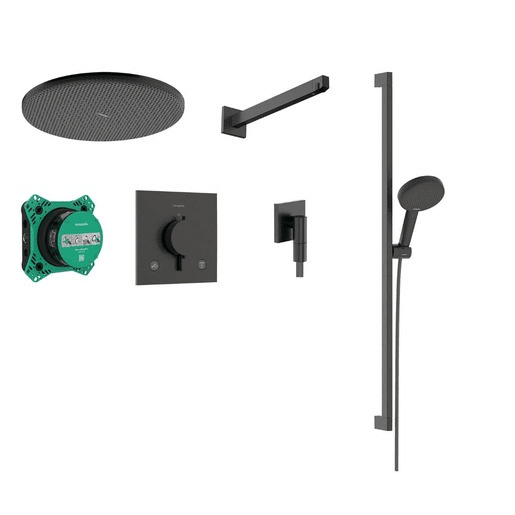 Hansgrohe Raindance Alive S sprchový systém včetně podomítkového tělesa kartáčovaný černý chrom 24622340