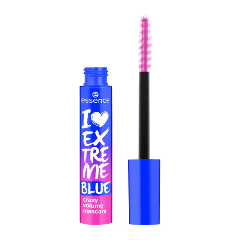 essence I LOVE EXTREME objemová řasenka odstín Blue 12 ml