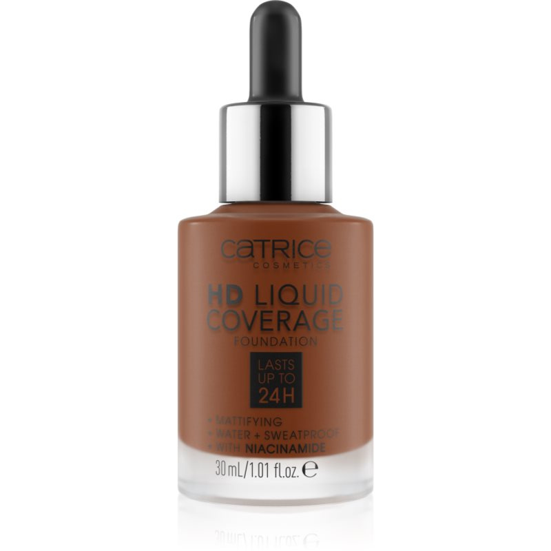 Catrice HD Liquid Coverage Foundation voděodolný tekutý make-up s matným efektem odstín 097 Cool Mocha 30 ml