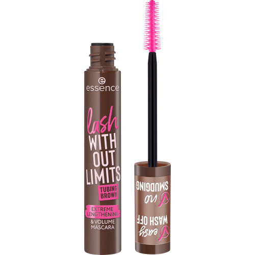 essence lash WITHOUT LIMITS TUBING objemová a prodlužující řasenka odstín Faux Real 13 ml