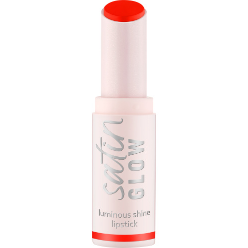 essence satin GLOW krémová rtěnka se saténovým finišem odstín 07 Coral It A Day 3.5 g