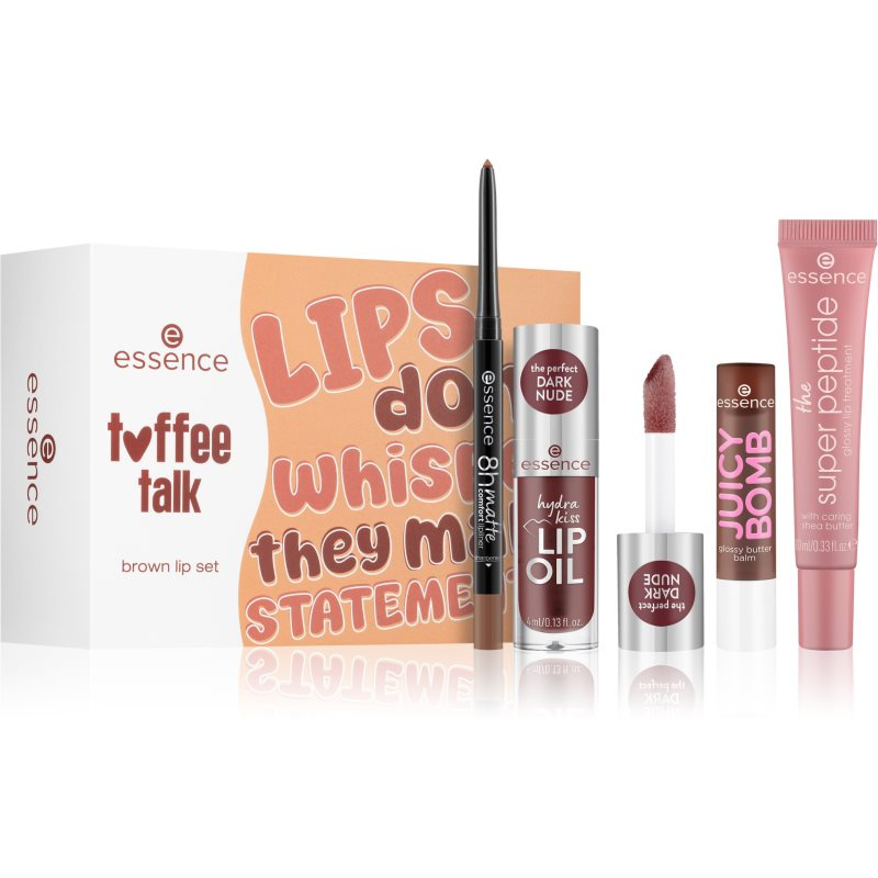 essence toffee talk brown lip set dárková sada na rty 01 Pout Au Chocolat