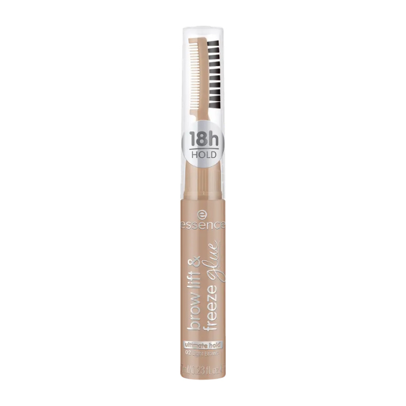 essence Brow Lift & Freeze transparentní gel na obočí odstín 02 Light Brown 7 ml