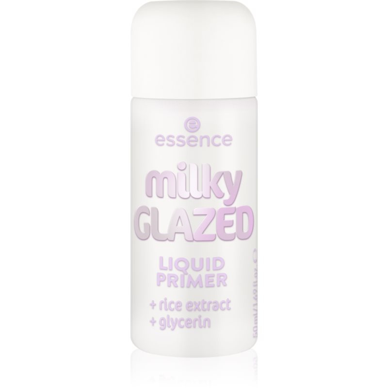 essence milky GLAZED hydratační podkladová báze pod make-up s rozjasňujícím efektem 50 ml