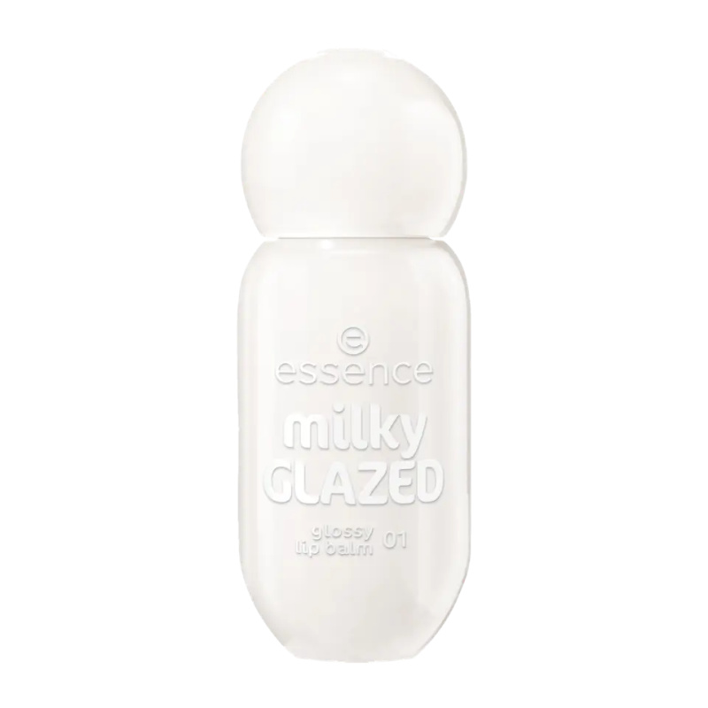 essence milky GLAZED tónovací balzám na rty s leskem odstín 01 Sheeriously Creamy 4 ml