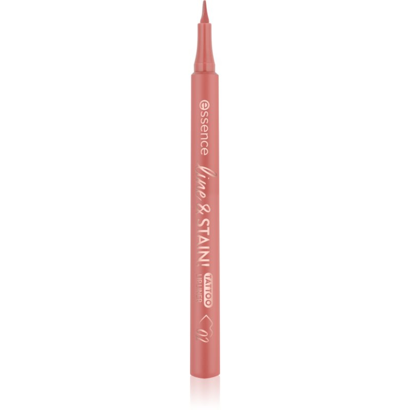 essence line & STAIN! TATTOO konturovací fix na rty pro dlouhotrvající efekt odstín 02 Must Have Brown 1.1 ml