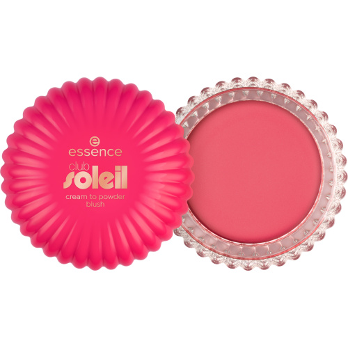 essence club SOLEIL krémová tvářenka s pudrovým efektem odstín 01 Guava Sunset 8.5 g