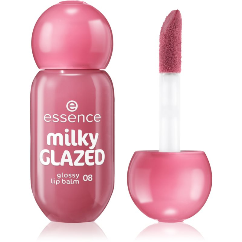 essence milky GLAZED tónovací balzám na rty s leskem odstín 08 Bubble Milk Tea 4 ml