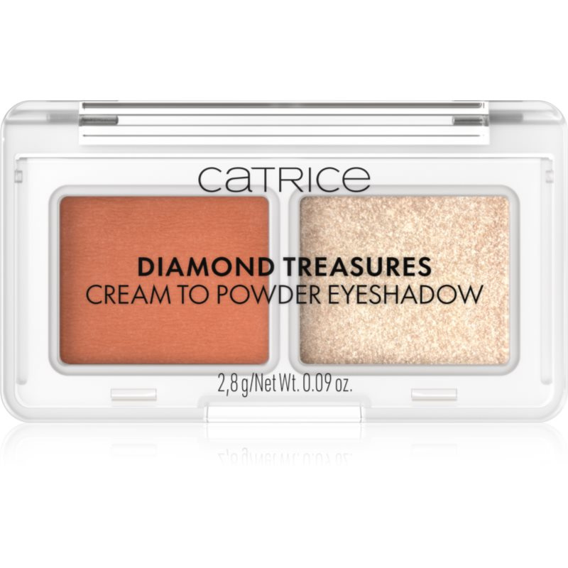 Catrice Diamond Treasures duo oční stíny odstín 050 Peach Gleam 2.8 g