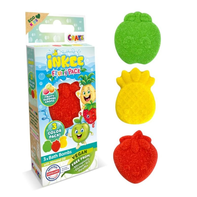 Craze INKEE Fruity Pack koupelová bomba pro děti 3x15 g