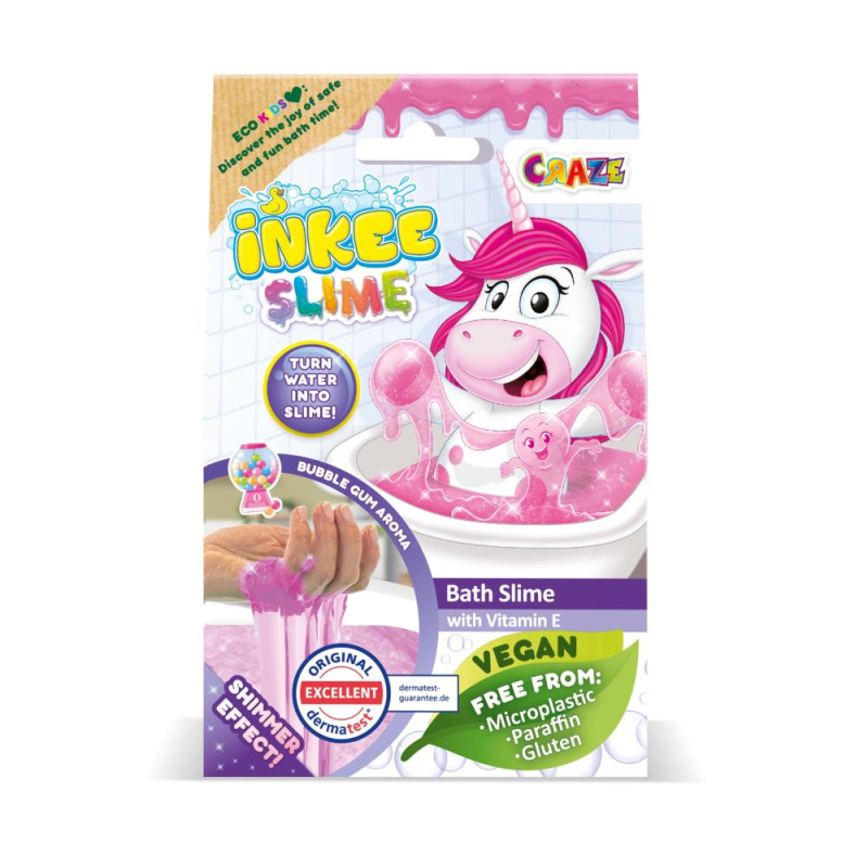 Craze INKEE Slime barevný sliz do koupele Pink 100 g