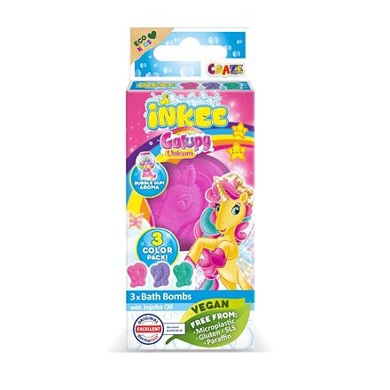Craze INKEE Galupy Unicorn koupelová bomba pro děti 3x15 g