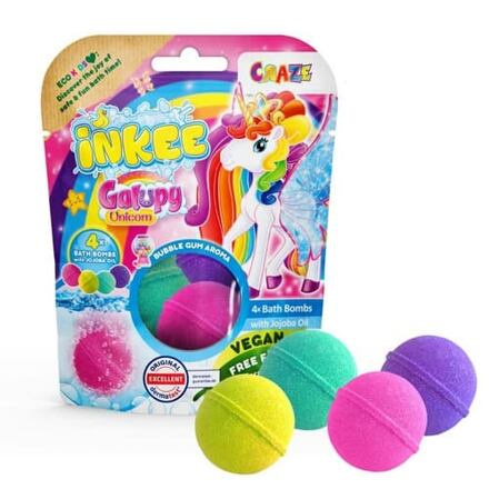 INKEE Šumivá bomba do vany Barvy Galupy jednorožce 4 pack