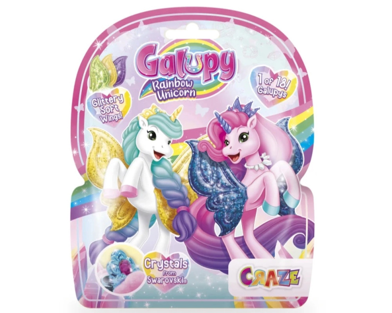 Galupy Rainbow Unicorn sběratelská figurka jednorožce s křídly a krystalem Swarovski