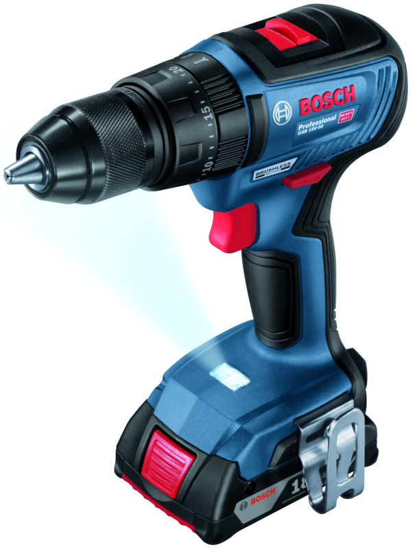 Šroubovák vrtací s příklepem AKU Bosch GSB 18V-50 L-CASE