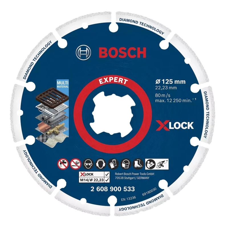 Bosch Diamantový řezací kotouč na kov X-LOCK, 125 x 22,23 mm