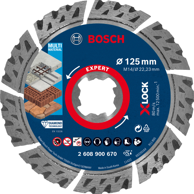 Bosch Diamantový dělicí kotouč X-LOCK Expert Multi Material, pr. 125 x 22,23 mm