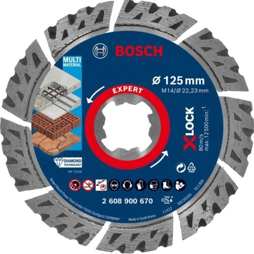 Bosch Diamantový dělicí kotouč X-LOCK Expert Multi Material, pr. 125 x 22,23 mm