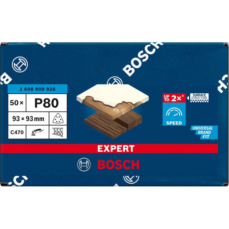 Bosch Professional Brusné papíry Expert C470 pro delta brusky 93 mm, 50 ks, P80