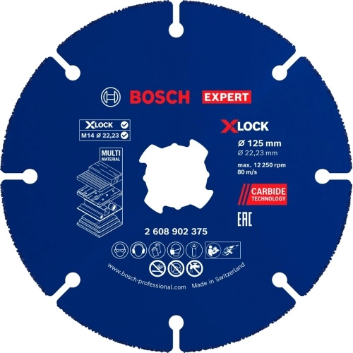 Víceúčelové řezací kotouče EXPERT Carbide Multi Wheel X-LOCK 125 mm 22,23 mm Bosch 2.608.902.375