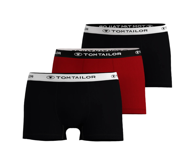 Boxerky Tom Tailor »Buffer«, 3 ks, tmavě červená