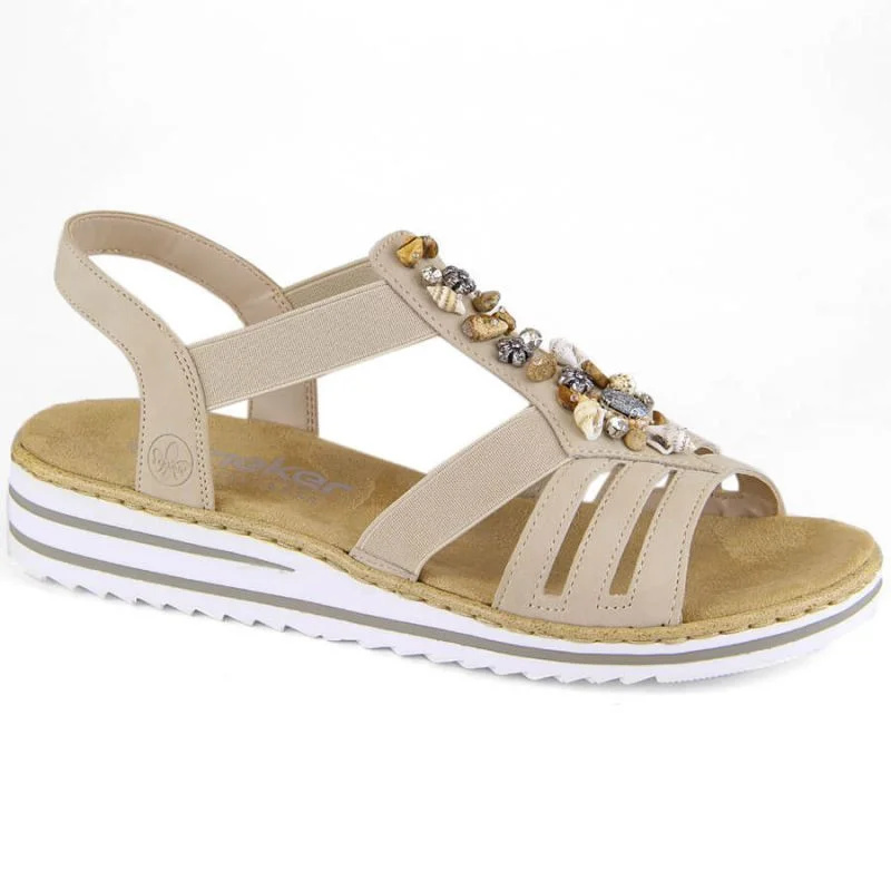 Pohodlné sandály Rieker W RKR680 beige 37