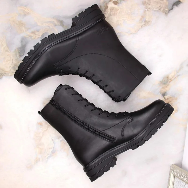Pohodlné zateplené kožené boty pro ženy Remonte W RKR622 black - Rieker 38