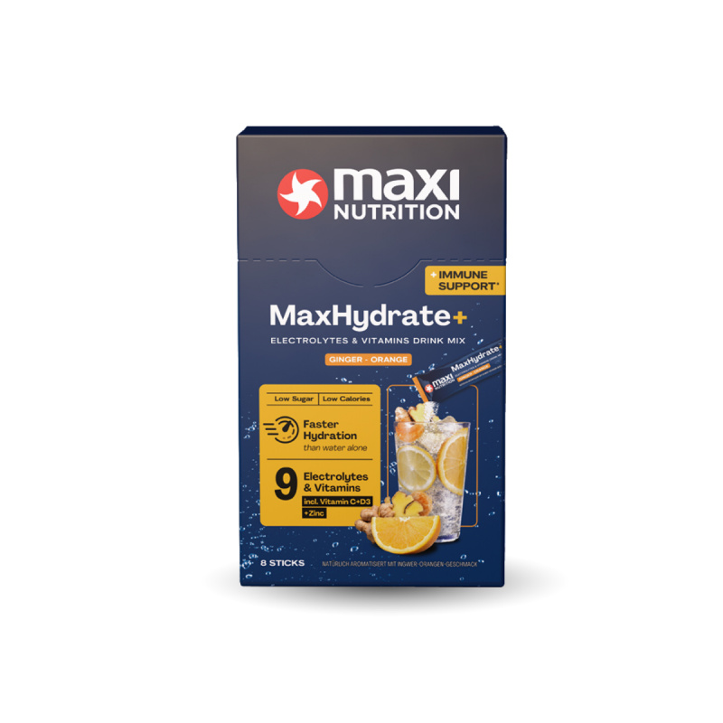 Hydratační prášek + Imunita, příchuť zázvor-pomeranč 128 g (8 x 16 g)