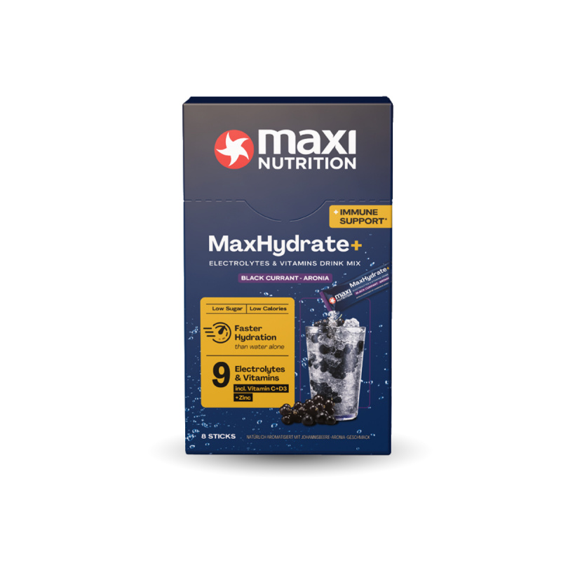 Hydratační prášek + Imunita, příchuť černý rybíz a arónie 128 g (8 x 16 g)