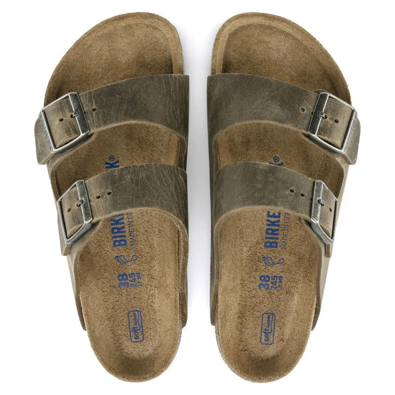 Dámské/pánské žabky Birkenstock Arizona Soft Footbed Oiled Leather Narrow Faded Khaki (1019377) 37