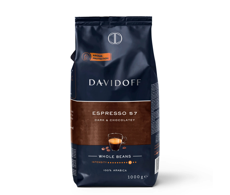 DAVIDOFF Café Espresso 57 Dark&Chocolate Káva zrnková 100% arabica 1 kg
