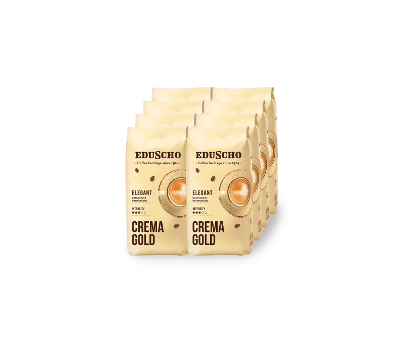 Eduscho Crema Gold – 8 x 1 kg zrnkové kávy
