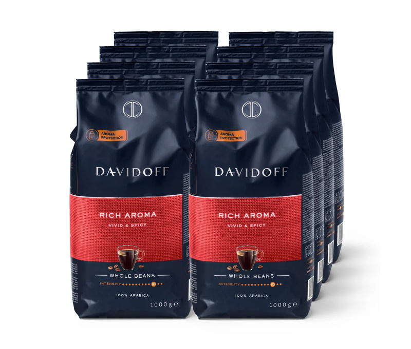 DAVIDOFF CAFÉ Rich Aroma - 8 x 1 kg zrnkové kávy