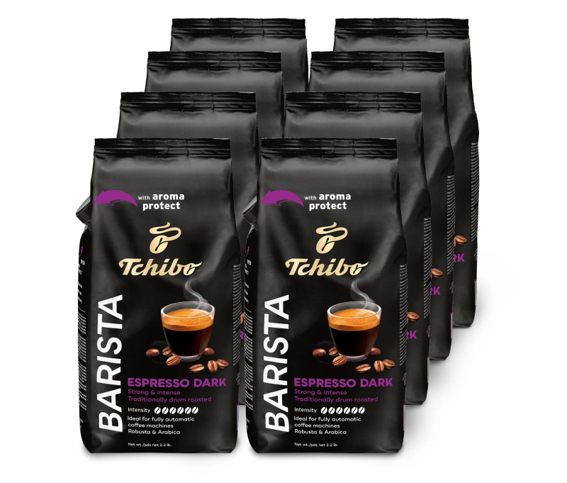 BARISTA Espresso Dark – 8x 1 kg zrnkové kávy