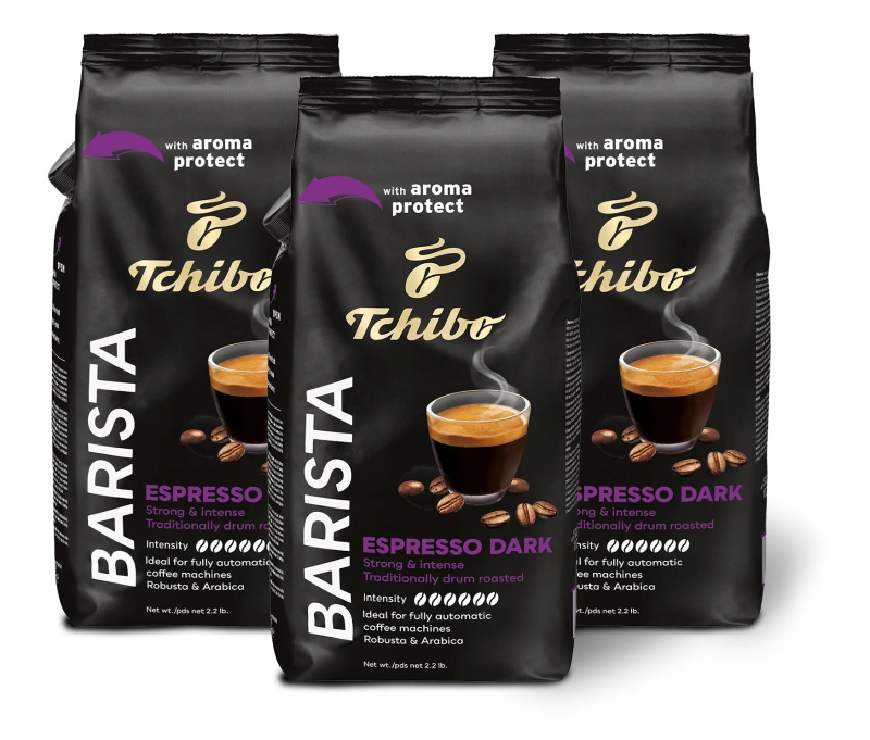 BARISTA Espresso Dark – 3x 1 kg zrnkové kávy