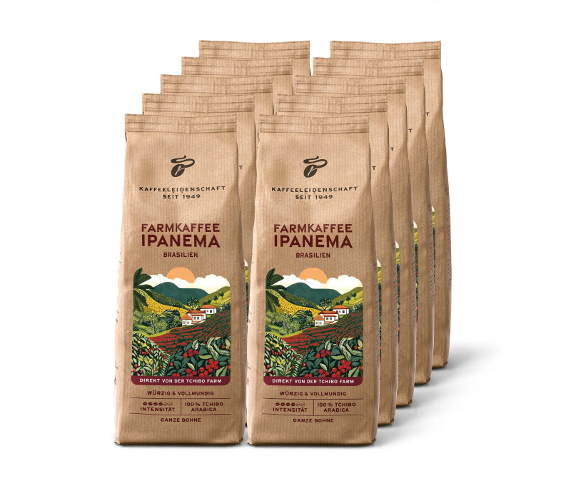 Farmářská káva Ipanema − 10 × 500 g zrnkové kávy