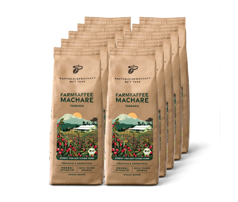 Farmářská káva Machare − 10 × 500 g zrnkové kávy
