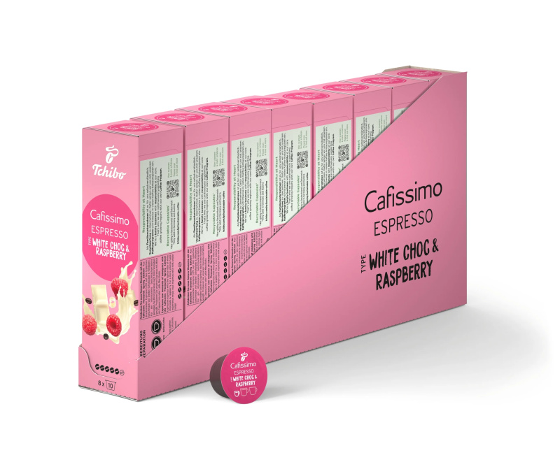 Cafissimo Flavoured Espresso – White Choc & Raspberry – 80 kapslí