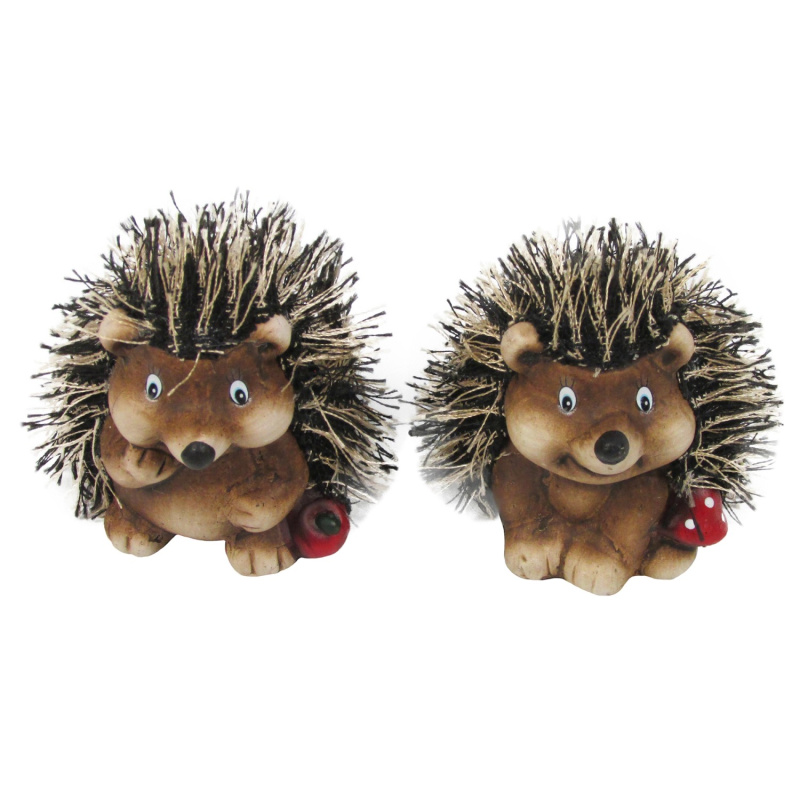 Podzimní stojací dekorace keramický ježek různé druhy 6-7 cm, 1 ks