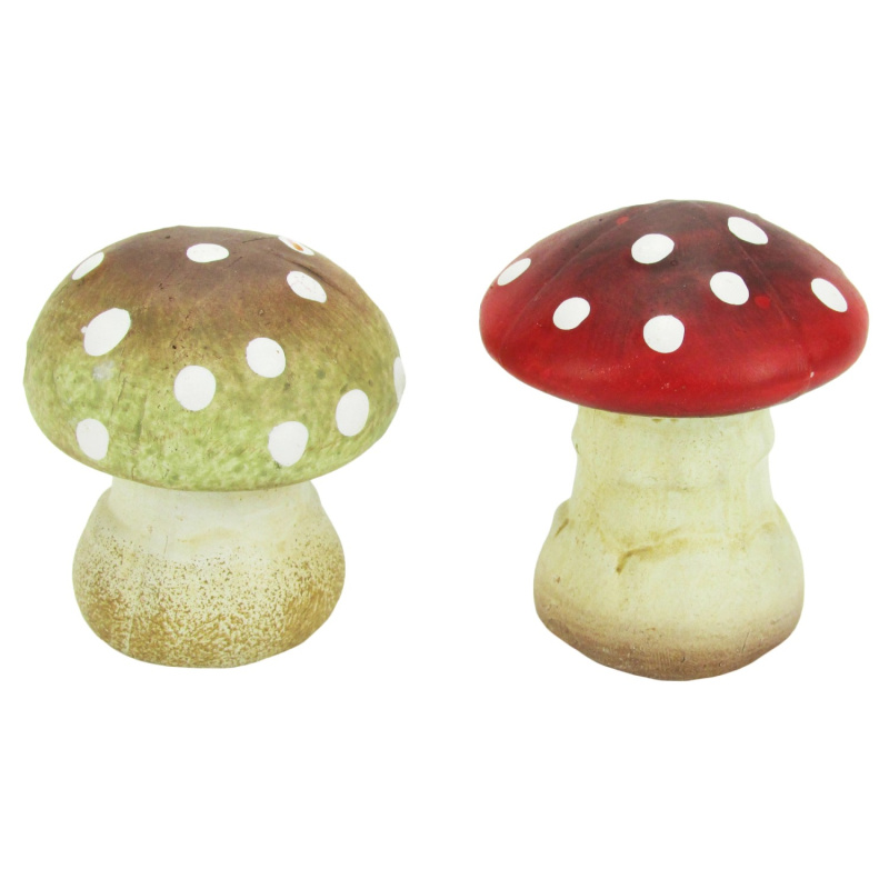 Podzimní stojací dekorace keramické jedovaté houby různé druhy 5,5 cm, 1 ks